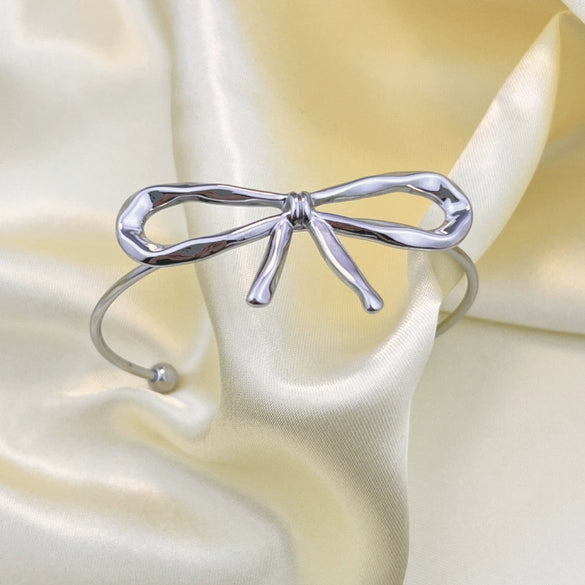 Wholesale Jewelry Stainless Steel Bracelet Ring Vintage Geometric Bow 18K Gold Plated