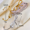 Wholesale Jewelry Stainless Steel Bracelet Ring Vintage Geometric Bow 18K Gold Plated