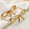 Wholesale Jewelry Stainless Steel Bracelet Ring Vintage Geometric Bow 18K Gold Plated
