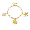 Wholesale Jewelry Stainless Steel Braided Rope Animal Zodiac Pendant Bracelet With Starfish Conch Turtle Electroplating