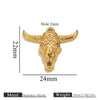 Wholesale Jewelry Stainless Steel Bull Head Animal Series Vacuum Goldplated Pendant Necklace