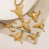 Wholesale Jewelry Stainless Steel Bull Head Animal Series Vacuum Goldplated Pendant Necklace