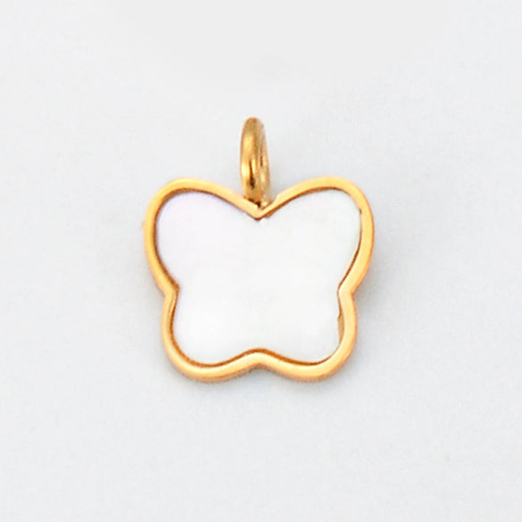 Wholesale Jewelry Stainless Steel Butterfly Bear Love Four Leaf Clover Pendant 18K Gold Plated