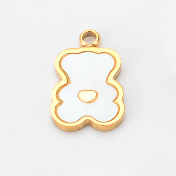 Wholesale Jewelry Stainless Steel Butterfly Bear Love Four Leaf Clover Pendant 18K Gold Plated
