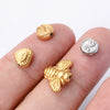 Wholesale Jewelry Stainless Steel Butterfly Bee Love Kitten Fish Skull Flat Square Perforated Beads Electroplated Diy Handmade Materials