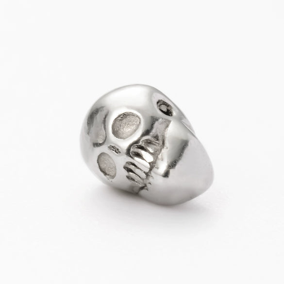 Wholesale Jewelry Stainless Steel Butterfly Bee Love Kitten Fish Skull Flat Square Perforated Beads Electroplated Diy Handmade Materials