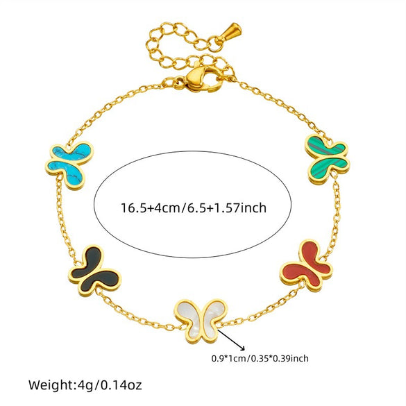 Wholesale Jewelry Stainless Steel Butterfly Dragonfly Insect Pattern Electroplated Earrings Necklaces Hand Accessories Set For Women