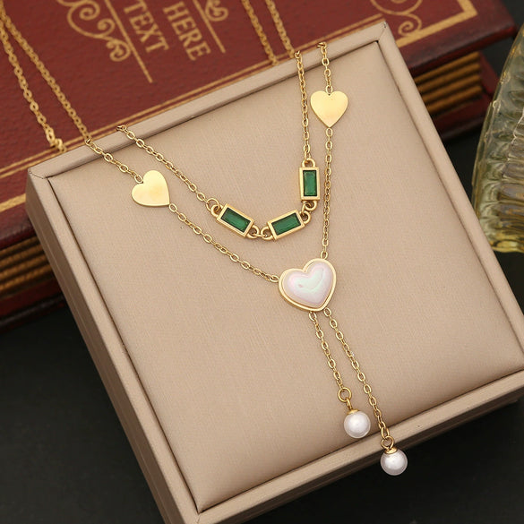 Wholesale Jewelry Stainless Steel Butterfly Heart Shape Flower Insect Fashion Ochain Necklace For Women