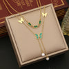 Wholesale Jewelry Stainless Steel Butterfly Heart Shape Flower Insect Fashion Ochain Necklace For Women