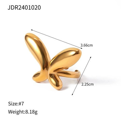 Wholesale Jewelry Stainless Steel Butterfly Necklace And Bracelet Earrings With Rhinestone Pendant Geometric Style Electroplating