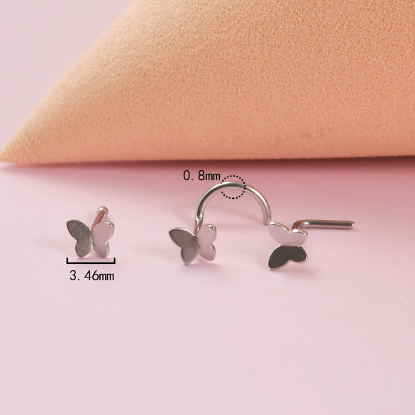Wholesale Jewelry Stainless Steel Butterfly Style Nose Ring And Ear Bone Ring