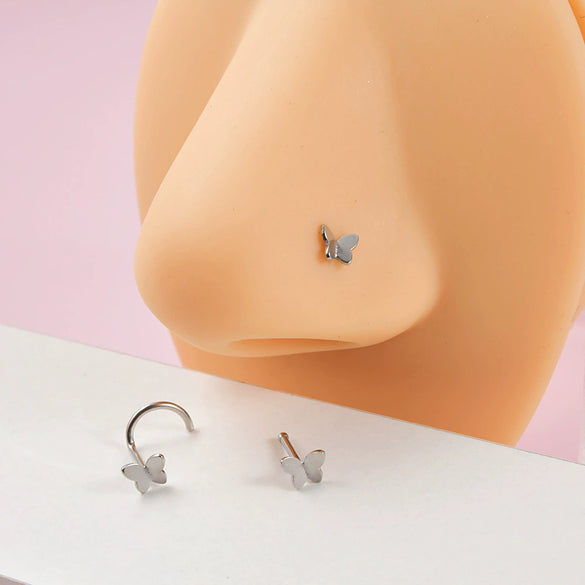 Wholesale Jewelry Stainless Steel Butterfly Style Nose Ring And Ear Bone Ring