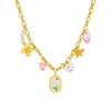 Wholesale Jewelry Stainless Steel Chain With Printed Oil Drop Square Butterfly Dragonfly Love Pendant Flower Pattern Electroplated