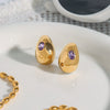 Wholesale Jewelry Stainless Steel Chubby Drop Shaped Zircon Diamond With Electroplating
