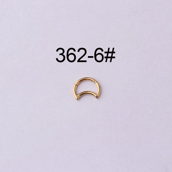 Wholesale Jewelry Stainless Steel Closed Ring Creative Moon And Drop Shape Ear Nose Puncture Ring Electroplated Unisex