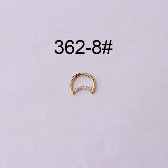 Wholesale Jewelry Stainless Steel Closed Ring Creative Moon And Drop Shape Ear Nose Puncture Ring Electroplated Unisex