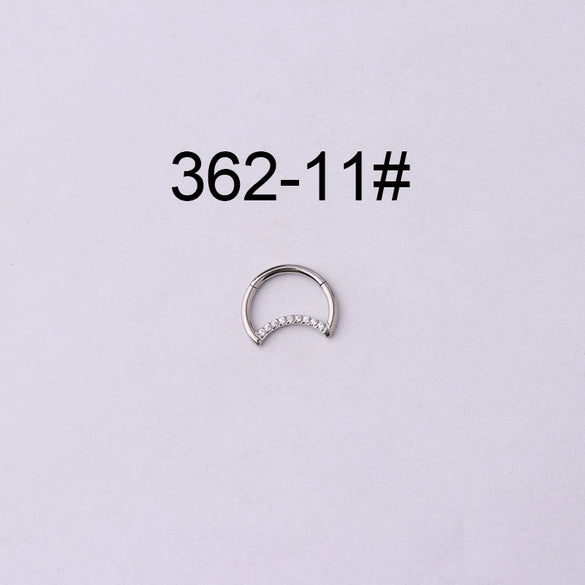 Wholesale Jewelry Stainless Steel Closed Ring Creative Moon And Drop Shape Ear Nose Puncture Ring Electroplated Unisex