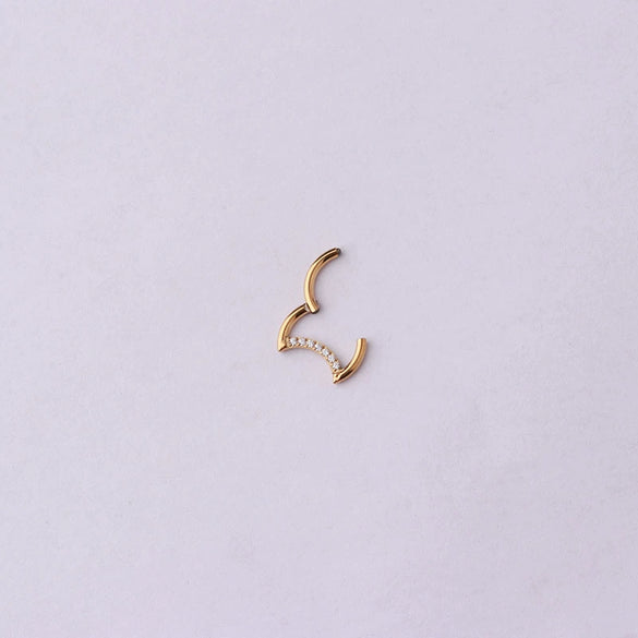 Wholesale Jewelry Stainless Steel Closed Ring Creative Moon And Drop Shape Ear Nose Puncture Ring Electroplated Unisex
