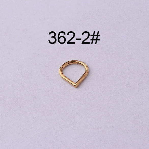 Wholesale Jewelry Stainless Steel Closed Ring Creative Moon And Drop Shape Ear Nose Puncture Ring Electroplated Unisex