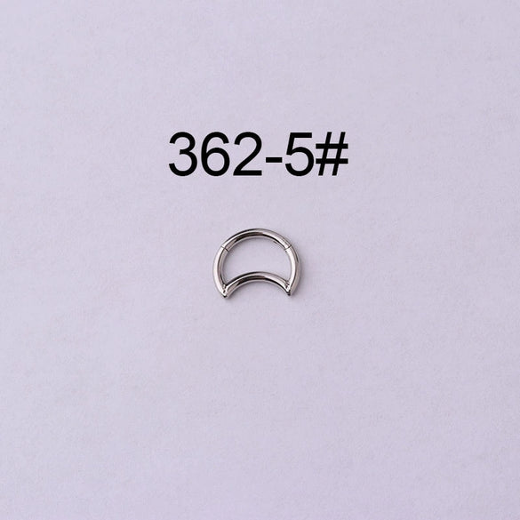 Wholesale Jewelry Stainless Steel Closed Ring Creative Moon And Drop Shape Ear Nose Puncture Ring Electroplated Unisex
