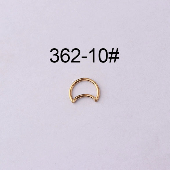 Wholesale Jewelry Stainless Steel Closed Ring Creative Moon And Drop Shape Ear Nose Puncture Ring Electroplated Unisex