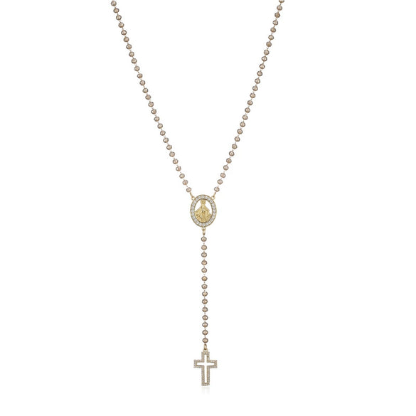 Wholesale Jewelry Stainless Steel Color Stone Virgin Necklace With Geometric Design And Electroplating Treatment