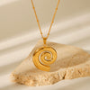 Wholesale Jewelry Stainless Steel Conch Pendant Necklace Women's Geometric Style Electroplated