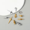 Wholesale Jewelry Stainless Steel Conical Cross Star Pendant Earrings Bracelet Electroplated Geometric Accessories