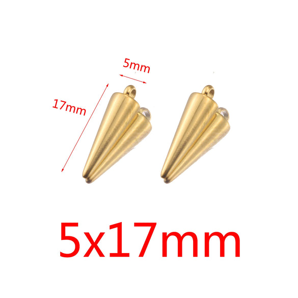 Wholesale Jewelry Stainless Steel Conical Pendant Electroplated Simple Earrings Accessories