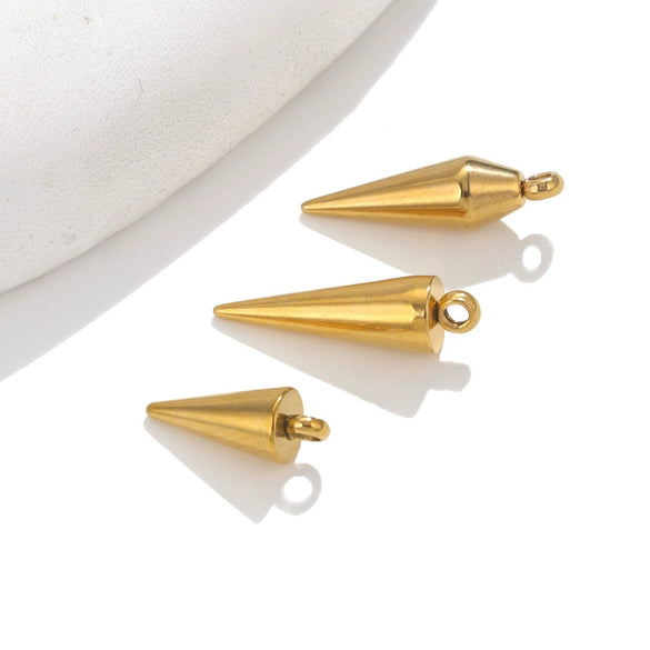 Wholesale Jewelry Stainless Steel Conical Pendant Electroplated Simple Earrings Accessories