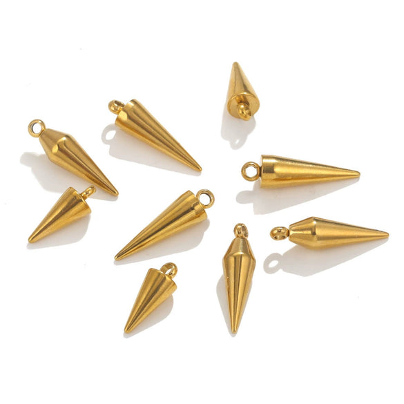 Wholesale Jewelry Stainless Steel Conical Pendant Electroplated Simple Earrings Accessories