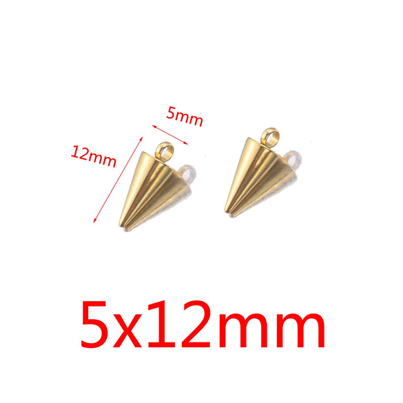 Wholesale Jewelry Stainless Steel Conical Pendant Electroplated Simple Earrings Accessories