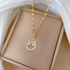 Wholesale Jewelry Stainless Steel Copper Flower Geometric Cartoon Style Electroplating Clavicle Chain Necklace Ring Accessories Unisex