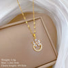 Wholesale Jewelry Stainless Steel Copper Flower Geometric Cartoon Style Electroplating Clavicle Chain Necklace Ring Accessories Unisex