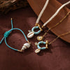 Wholesale Jewelry Stainless Steel Copper Geometric Light Luxury Style Electroplating Horseshoe Shell Pendant Necklace Bracelet