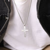 Wholesale Jewelry Stainless Steel Crack Cross Pendant Necklace For Men With Electroplating Fashion Style