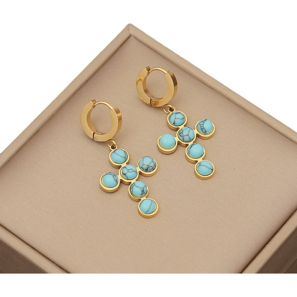 Wholesale Jewelry Stainless Steel Cross Pendant Clavicle Chain With Electroplating