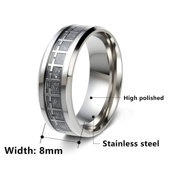 Wholesale Jewelry Stainless Steel Cross Unisex Ring Geometric Design Seiko