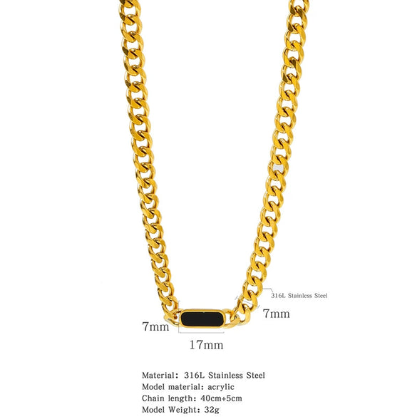 Wholesale Jewelry Stainless Steel Cuban Chain Constellation Geometric Electroplated Necklace Bracelet
