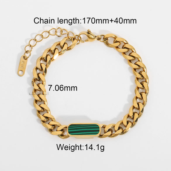 Wholesale Jewelry Stainless Steel Cuban Chain Constellation Geometric Electroplated Necklace Bracelet