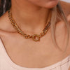 Wholesale Jewelry Stainless Steel Cuban Chain Geometric Elegant Clavicle Necklace For Women