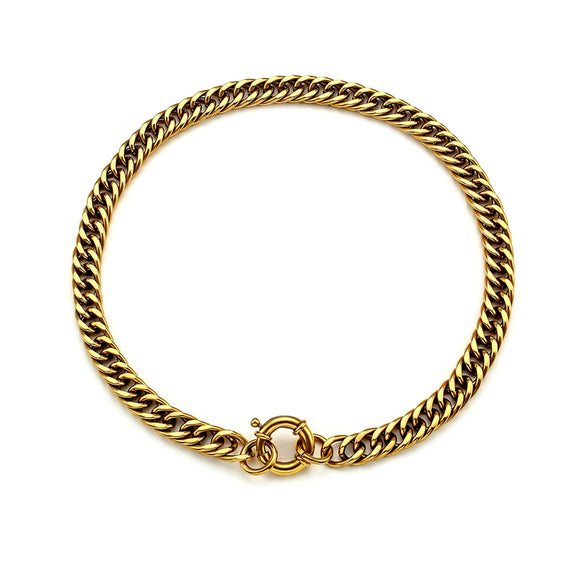 Wholesale Jewelry Stainless Steel Cuban Chain Geometric Elegant Clavicle Necklace For Women
