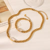 Wholesale Jewelry Stainless Steel Cuban Chain Geometric White Shell Pendant Necklace For Women With Electroplating