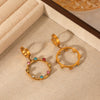 Wholesale Jewelry Stainless Steel Diamond Geometric Style Earrings For Women