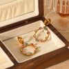 Wholesale Jewelry Stainless Steel Diamond Geometric Style Earrings For Women