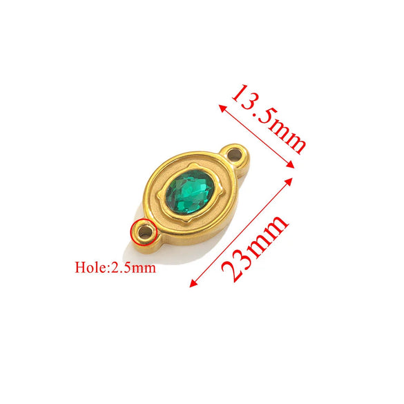 Wholesale Jewelry Stainless Steel Double Hole Crystal Connector Fish Pattern Retro Style Titanium Steel Diy Accessories For Necklace And Bracelet