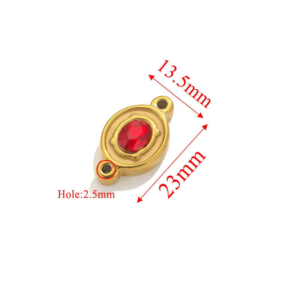 Wholesale Jewelry Stainless Steel Double Hole Crystal Connector Fish Pattern Retro Style Titanium Steel Diy Accessories For Necklace And Bracelet