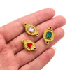 Wholesale Jewelry Stainless Steel Double Hole Crystal Connector Fish Pattern Retro Style Titanium Steel Diy Accessories For Necklace And Bracelet