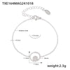 Wholesale Jewelry 316L Stainless Steel Double Round Inlaid Zircon Electroplated Bracelet Necklace Ring Set Simple Style