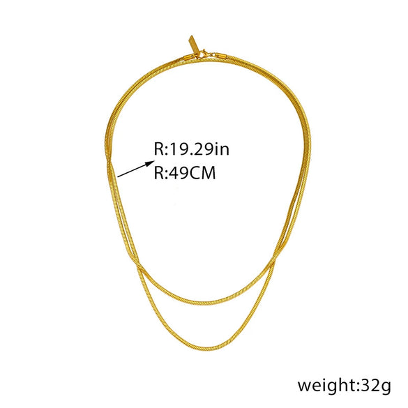 Wholesale Jewelry Stainless Steel Doublelayered Clavicle Chain Snake Bone Chain Punk Style Electroplated Unisex Necklace
